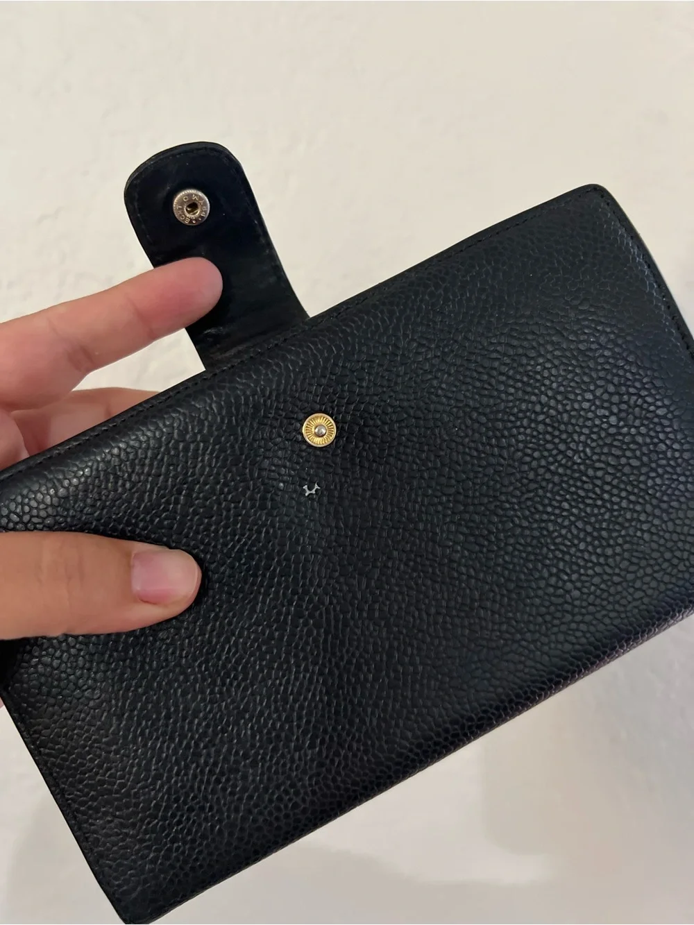 CHANEL Black Caviar Leather Continental Wallet vintage